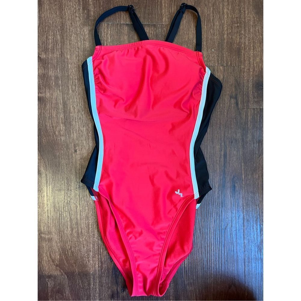 Joy one piece bathing suit retro y2k color block small